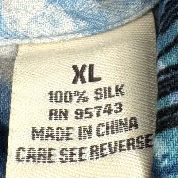 Vintage Silk Circa 1969 Men's‎ Blue Short Sleeve Button Down Shirt XL - Picture 5 of 6